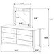 Carlton Cappuccino 6 Drawer Dresser with Mirror
