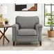 Wendover Silver Leather Upholstered Accent Chair