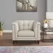 Elric Vanilla Leather Upholstered Accent Chair