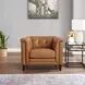 Elric Cognac Leather Upholstered Accent Chair