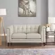 Elric Vanilla Leather 62" Loveseat