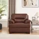 Calizor Pecan Leather Upholstered Lounge Chair
