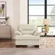 Calizor Vanilla Leather Upholstered Lounge Chair