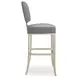 Reserved Seating Pewter Upholstered Bar Stool