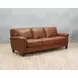 Sherwyn Nutmeg Leather 89" Sofa with Nailhead Trim