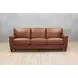 Sherwyn Nutmeg Leather 89" Sofa with Nailhead Trim