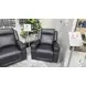 Valley Black Leather Glider Power Recliner with Power Headrest and USB Charging