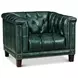 Picavel Green Leather Living Room Set