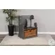 Golden Hearth Little Boy 31" Accent Bench with Rattan Basket