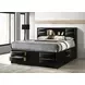 Briana Black California King Storage Platform Bed with Bookcase