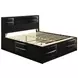 Briana Black California King Storage Platform Bed with Bookcase