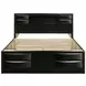 Briana Black California King Storage Platform Bed with Bookcase