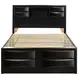 Briana Black Queen Storage Bookcase Bed