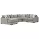 Aslan Court Pebble 6 Piece Sectional with Chaise