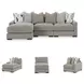 Aslan Court Pebble 3 Piece Sectional with LAF Chaise