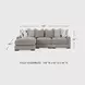 Aslan Court Pebble 3 Piece Sectional with LAF Chaise