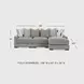 Aslan Court Pebble 3 Piece Sectional with RAF Chaise