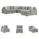 Aslan Court Pebble 6 Piece Sectional with RAF Chaise