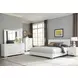 Felicity White California King Upholstered Panel Bed with LED