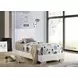 Felicity Gloss White Twin Panel Bed With LED Lighting