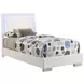 Felicity Gloss White Twin Panel Bed With LED Lighting
