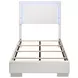 Felicity Gloss White Twin Panel Bed With LED Lighting