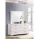 Felicity White High Gloss 6 Drawer Dresser with Mirror