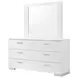 Felicity White High Gloss 6 Drawer Dresser with Mirror