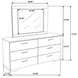 Felicity White High Gloss 6 Drawer Dresser with Mirror