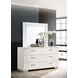 Felicity White High Gloss 6 Drawer Dresser with LED Mirror