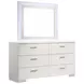 Felicity White High Gloss 6 Drawer Dresser with LED Mirror