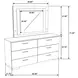Felicity White High Gloss 6 Drawer Dresser with LED Mirror