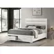 Felicity White High Gloss King Upholstered Platform Storage Bed