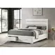 Felicity White California King Upholstered Platform Bed with Storage