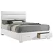 Felicity White California King Upholstered Platform Bed with Storage