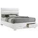 Felicity White High Gloss Queen Upholstered Platform Storage Bed