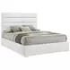 Felicity White King Upholstered Low Profile Platform Bed