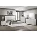 Felicity White King Upholstered Low Profile Platform Bed