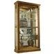 20484 Warm Honey Brown Two Way Sliding Door Curio Cabinet