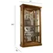 20484 Warm Honey Brown Two Way Sliding Door Curio Cabinet
