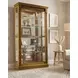 20484 Warm Honey Brown Two Way Sliding Door Curio Cabinet
