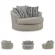 Calnita Sisal Oversized Swivel Accent Chair