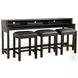 Autumn Echo Dark Brown 74" Rectangular Console Table with USB Charging