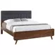 Robyn Dark Walnut and Gray California King Upholstered Platform Bed