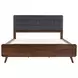 Robyn Dark Walnut and Gray California King Upholstered Platform Bed