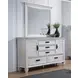 Franco Distressed White 5 Drawer Dresser with Mirror