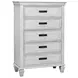 Franco Antique White 5 Drawer Chest