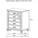 Franco Antique White 5 Drawer Chest