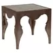 Van Cleef Antiqued Brushed Silver Square Glass Top End Table