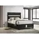 Miranda Black Full Upholstered Panel Bed